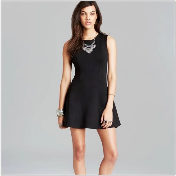 Free People Cha Cha Mini Black Fit & Flare Dress, Medium - Picture 8 of 8